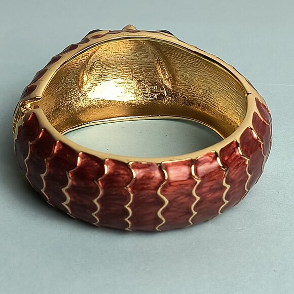 Confident Chunky Epoxy Enamel Owl Hinged Fold Over Cuff Bangle Bracelet … - Picture 6 of 10